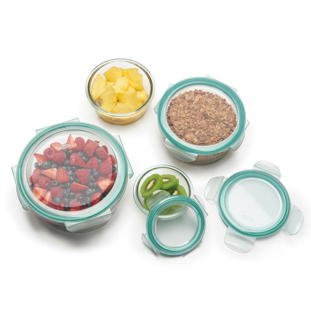 8 Piece Smart Seal Glass Round Container Set C7