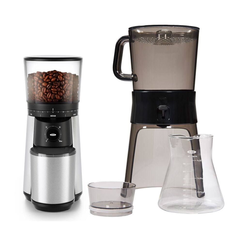 Cold Brew Coffee Maker & Conical Burr Coffee Grinder Bundle J7