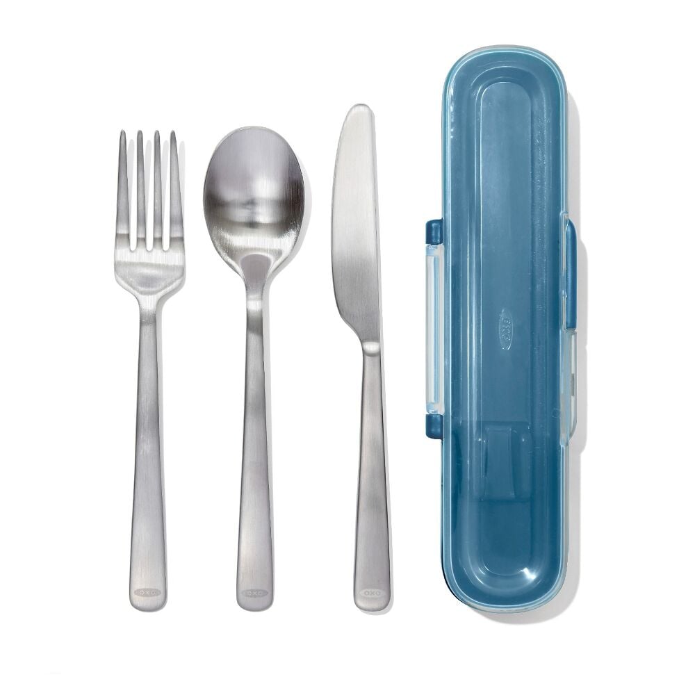 Prep & Go Stainless Steel Utensils With Case - Ocean Blue J4