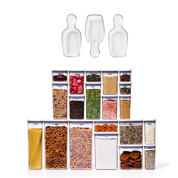 POP 3-Piece Scoop Set & 20-Piece POP Container Set Bundle X6