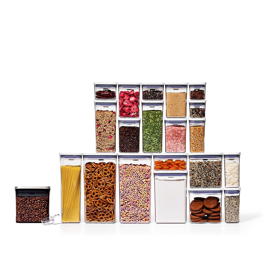 20-Piece POP Container Set & Steel Coffee POP Container (1.7 Qt) with Scoop Bundle Y9