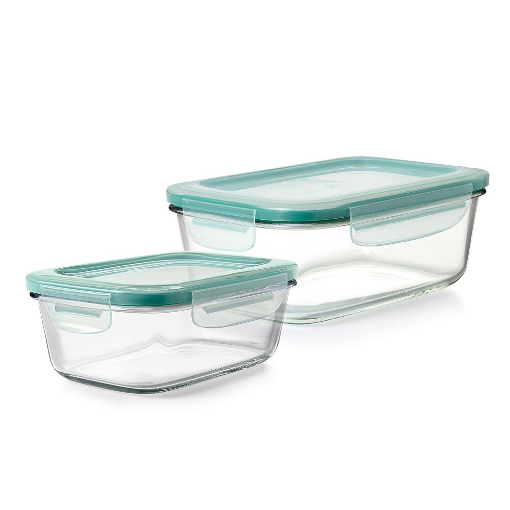 8 Cup Smart Seal Glass Rectangle Container & 3.5 Cup Smart Seal Glass Rectangle Container Bundle S8