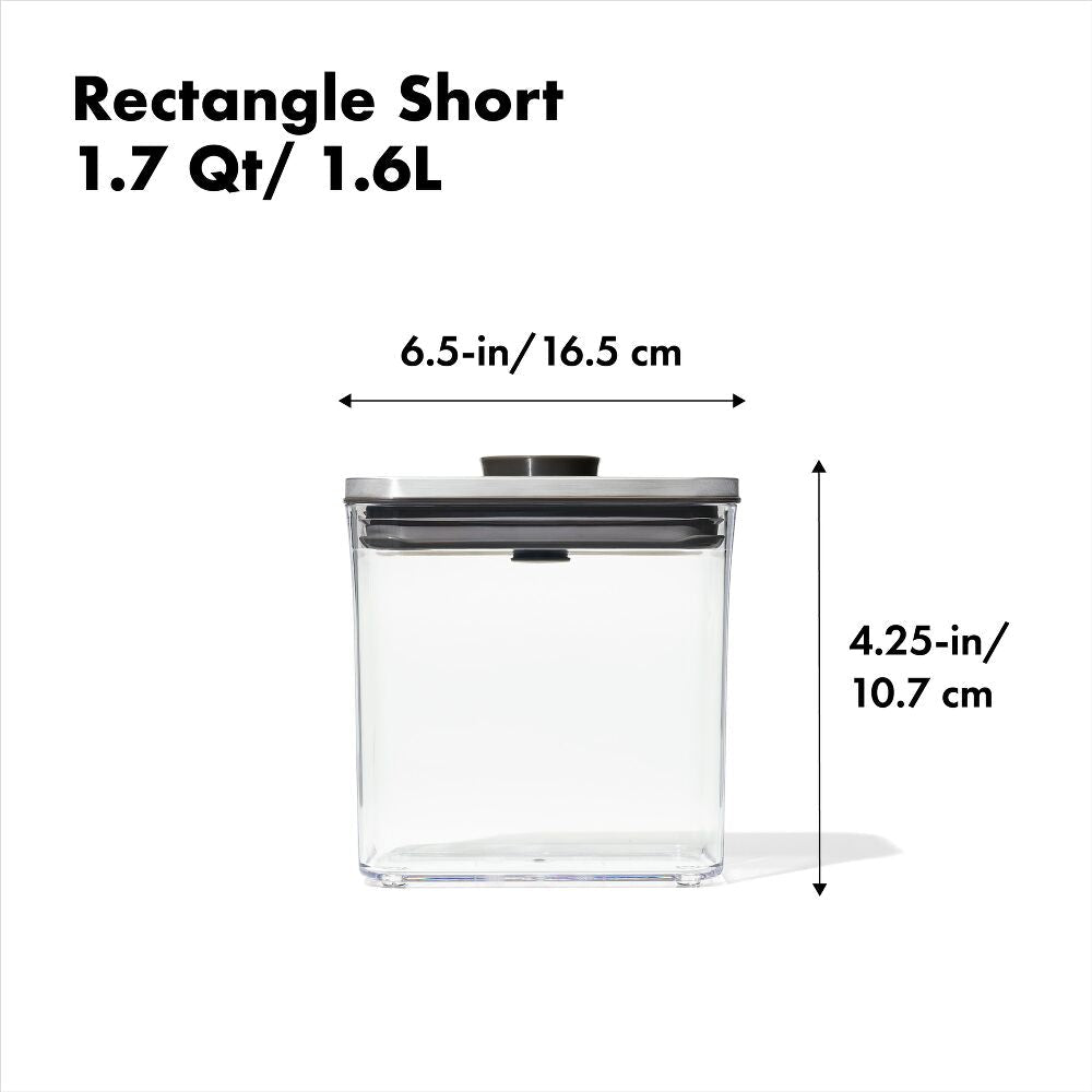 POP Container - Rectangle Short (1.7 Qt/1.6 L) - Matte Black N2
