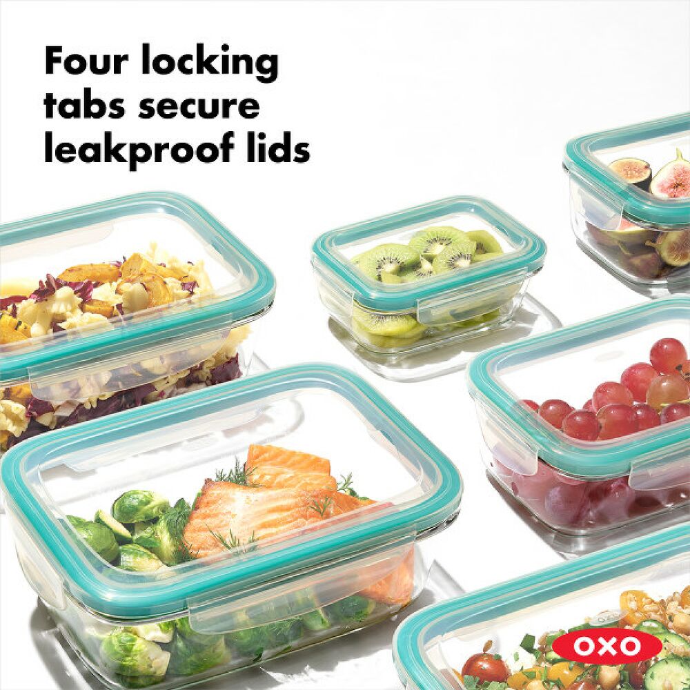 8 Piece Smart Seal Glass Round Container Set X6