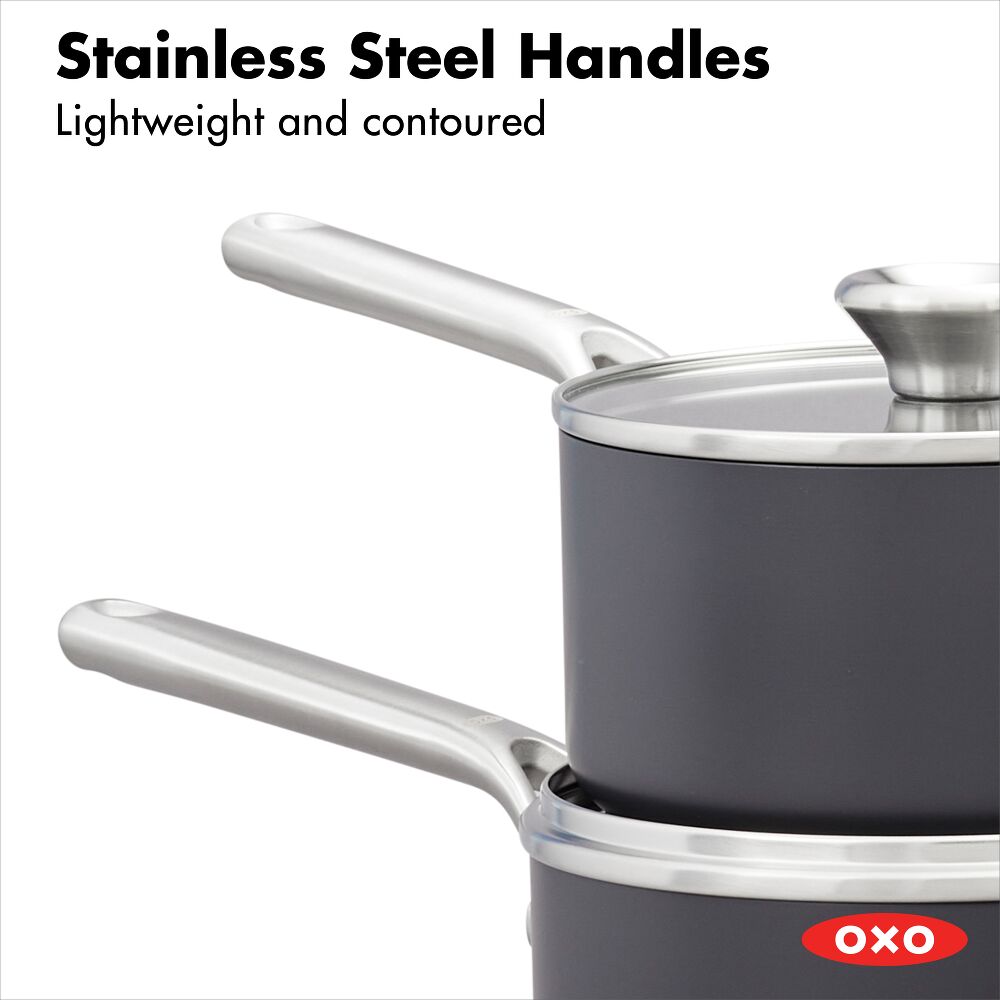 Ceramic Professional Non-Stick 4-Piece Saucepan Set (1.7 Qt & 2.3 Qt) B0