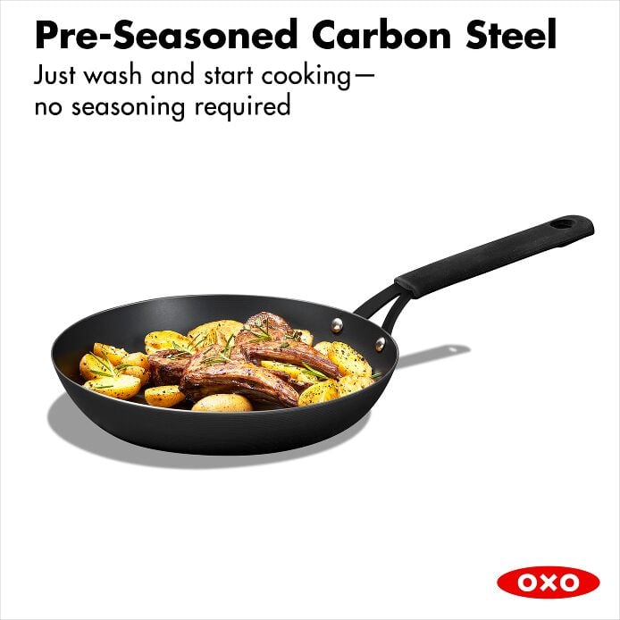 Carbon Steel Obsidian Series 10-Inch Frypan with Silicone Sleeve U7