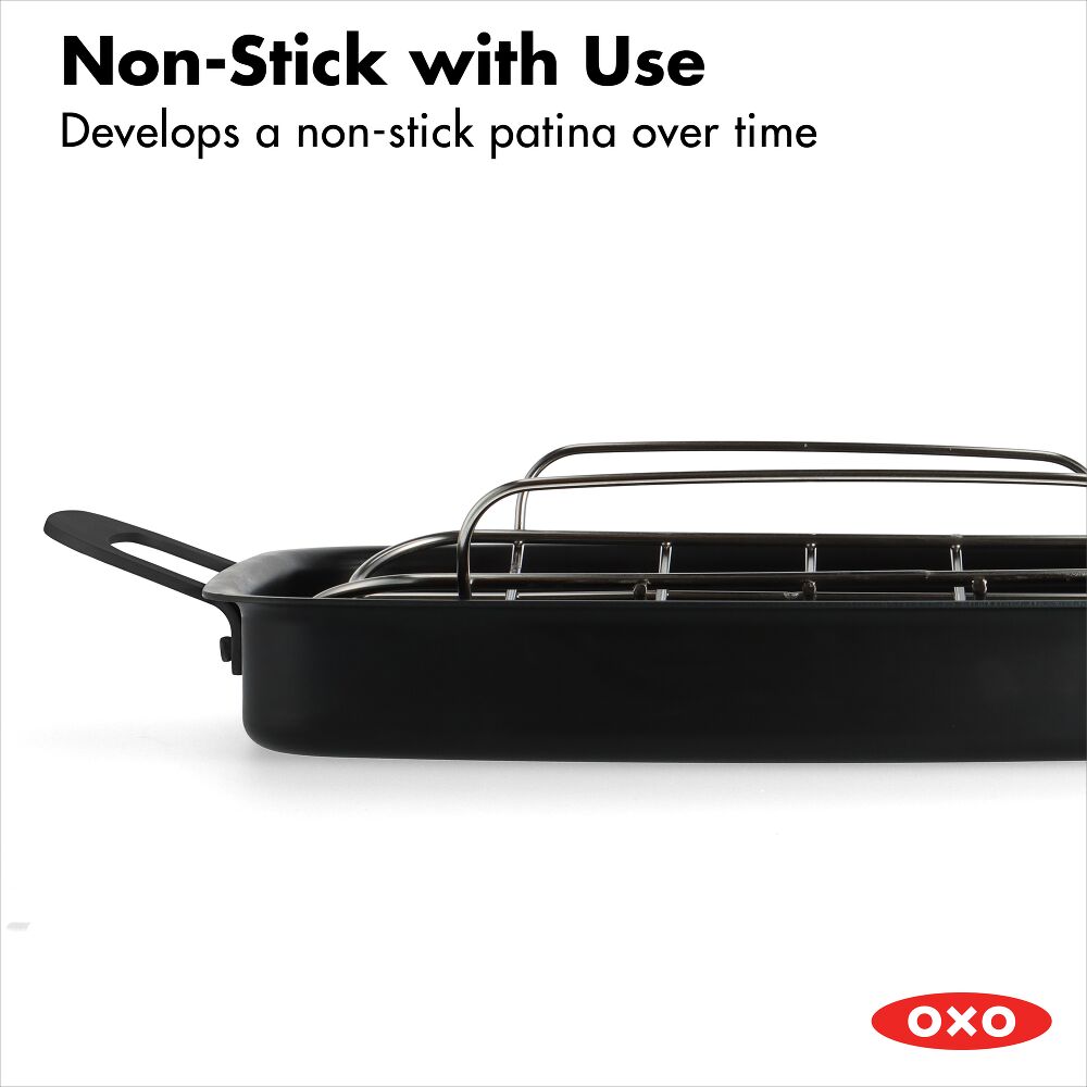 Carbon Steel Obsidian Series Roaster with Rack G3