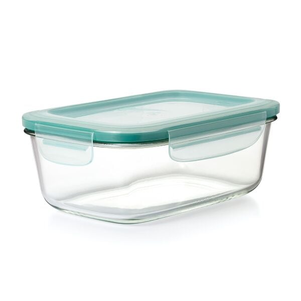 Smart Seal 8 Cup Glass Rectangle Container - Teal O0