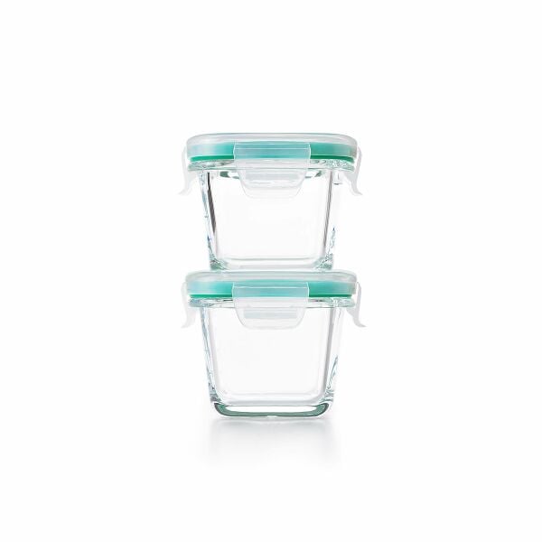 4 Piece Smart Seal Glass Mini Square Container Set U9