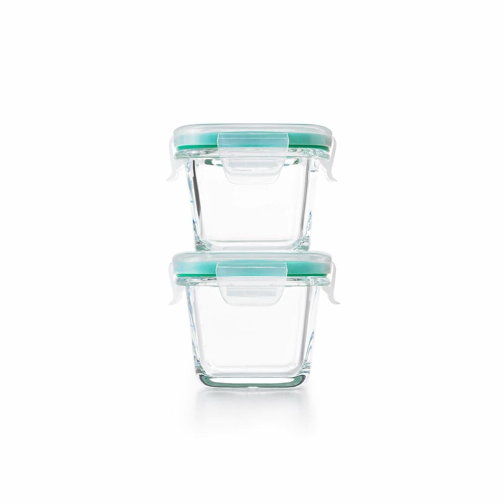 4 Piece Smart Seal Glass Mini Square Container Set U9
