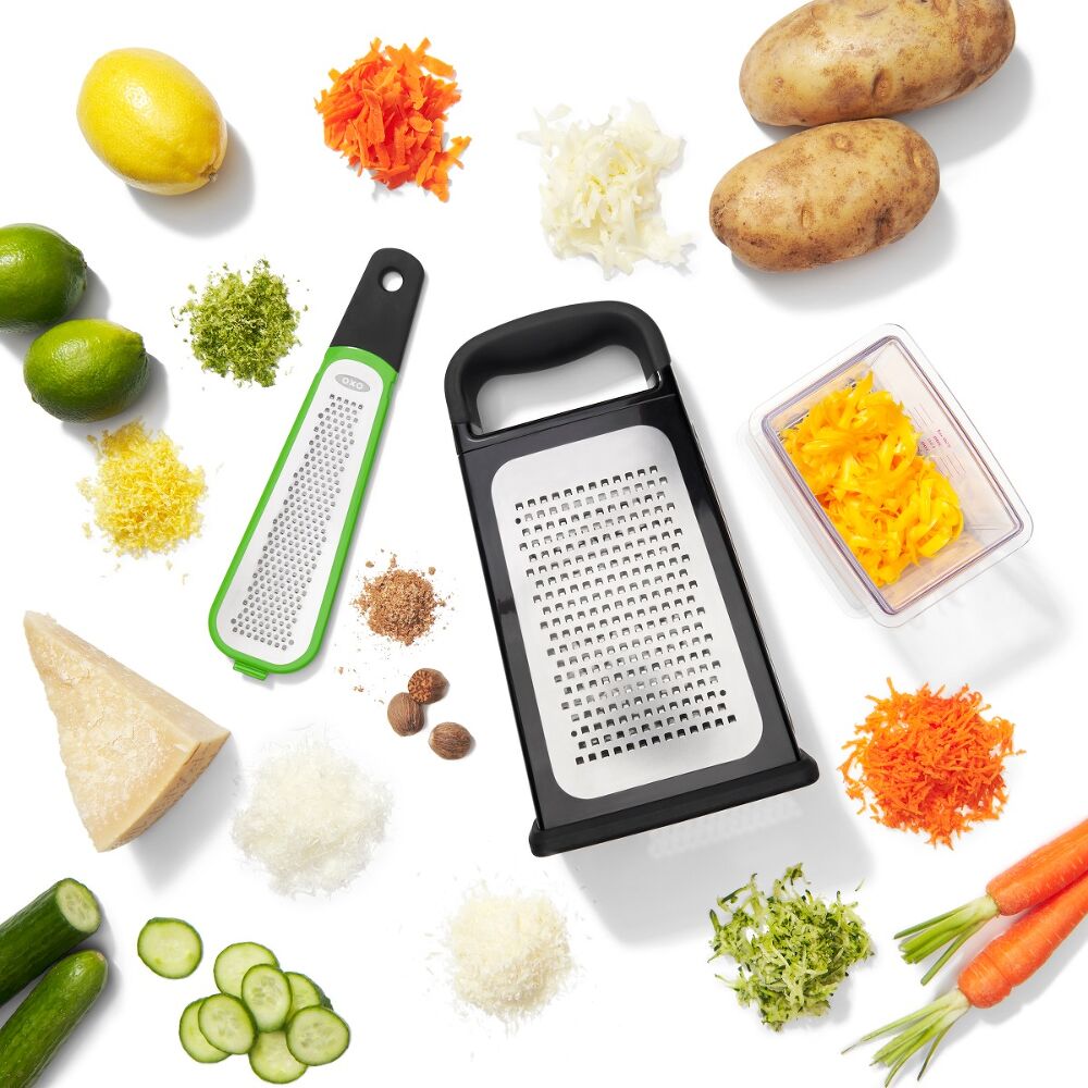 Etched Box Grater With Removable Zester D6