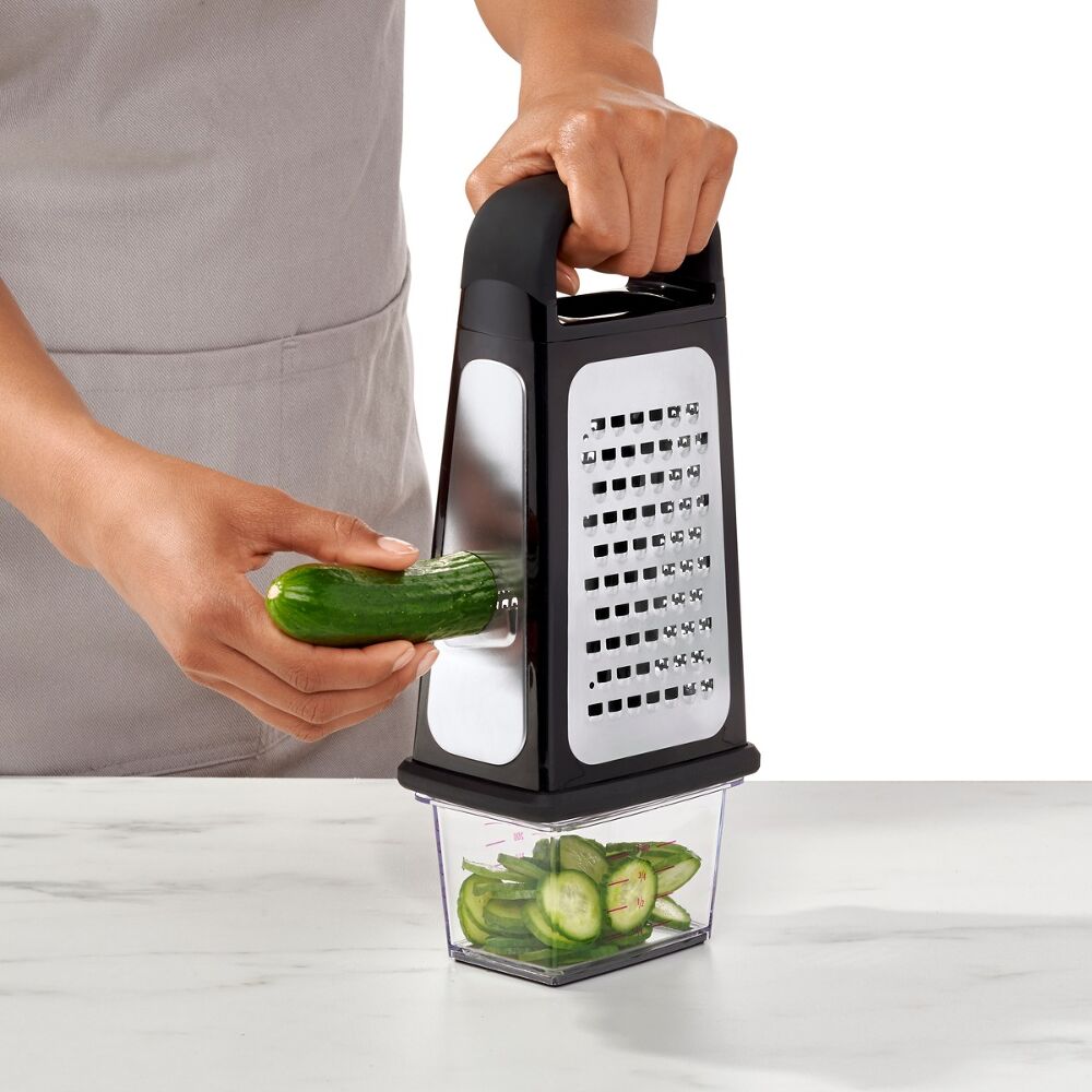 Etched Box Grater With Removable Zester D6