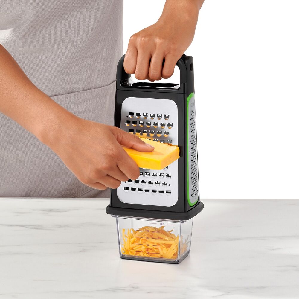 Etched Box Grater With Removable Zester D6