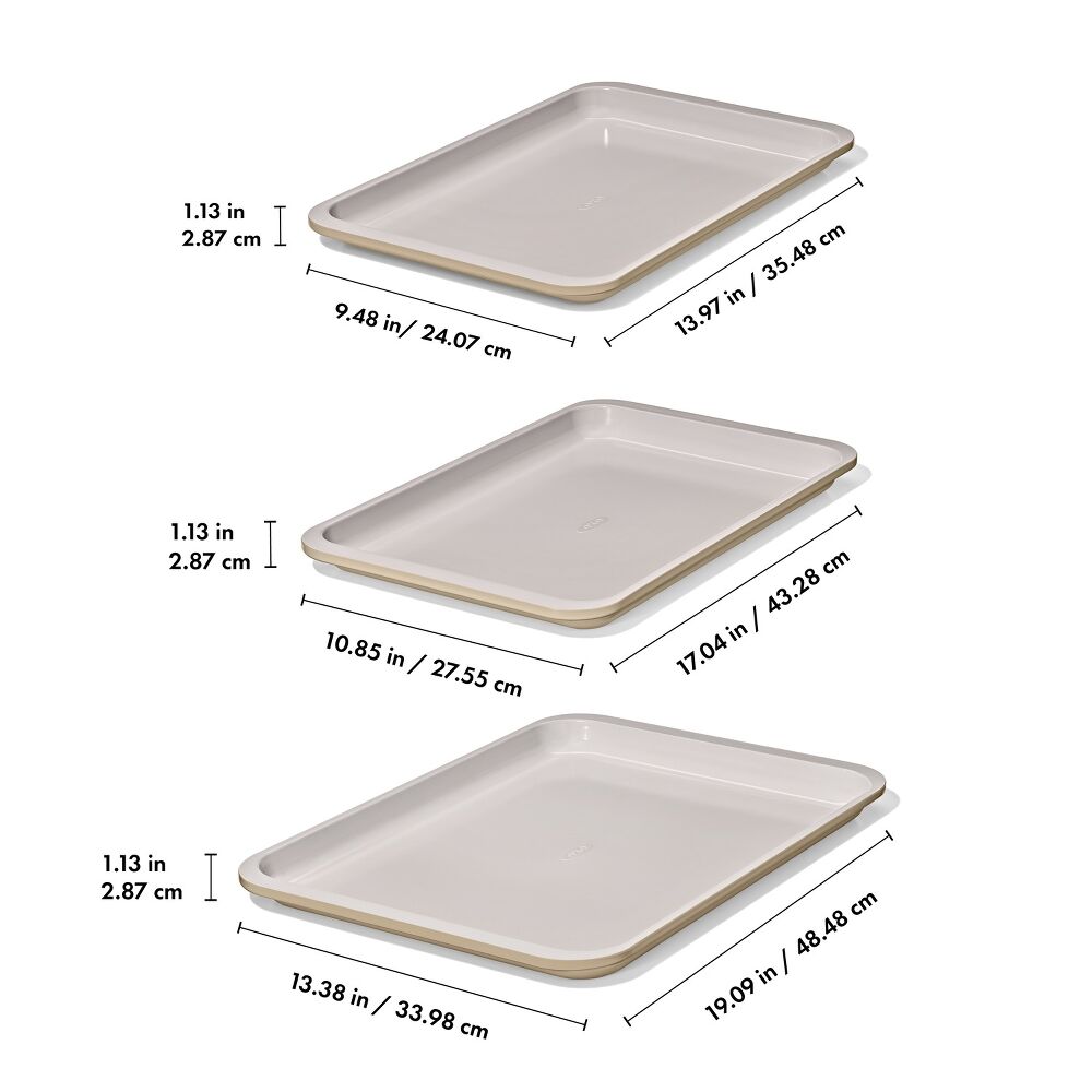 Non-Stick Pro Ceramic Coated Metal Bakeware 3 Pc Set Y8
