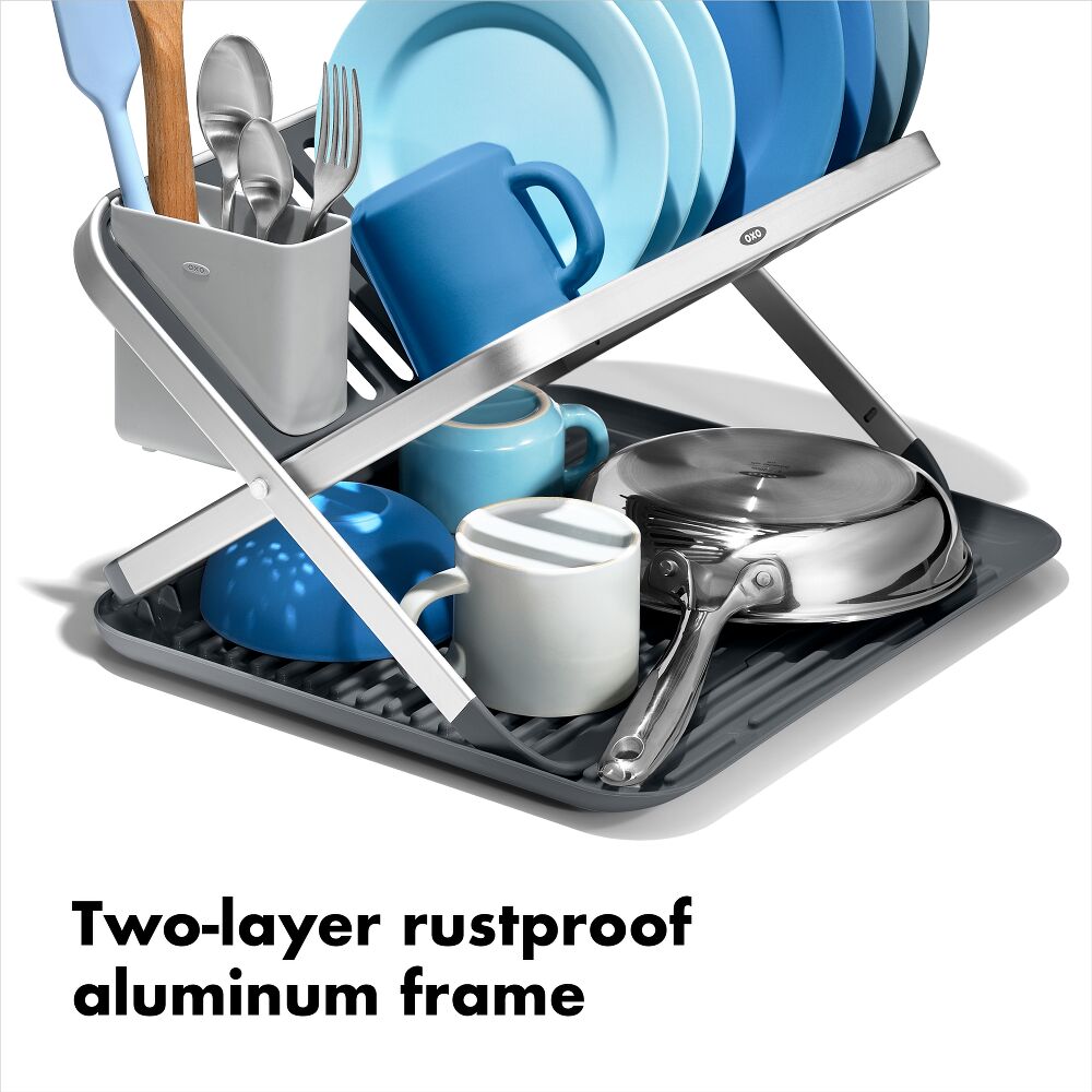 OXO Good Grips Aluminum Fold Flat Dish Rack H6