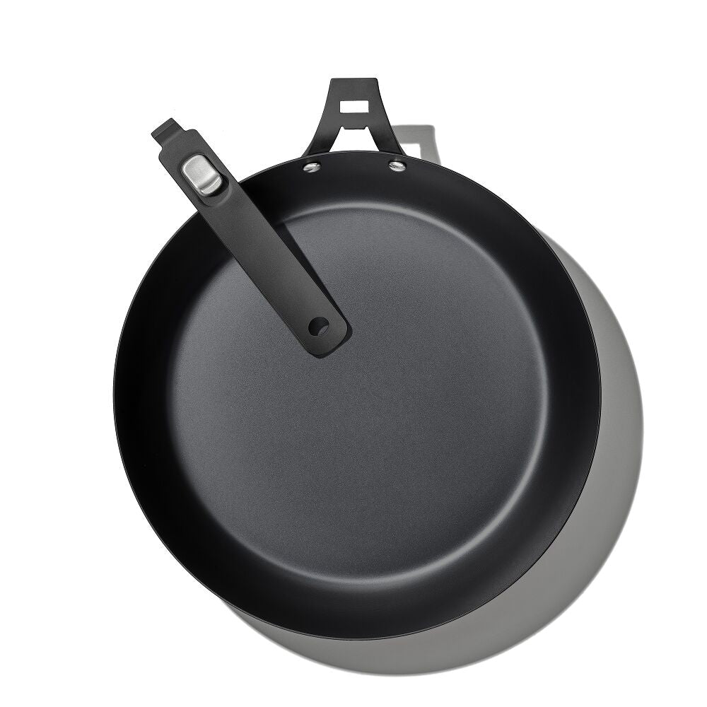 Outdoor 12-inch Carbon Steel Pan with Removable Handle Y2