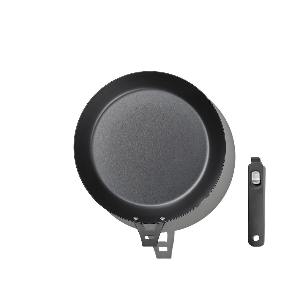 Outdoor 12-inch Carbon Steel Pan with Removable Handle Y2