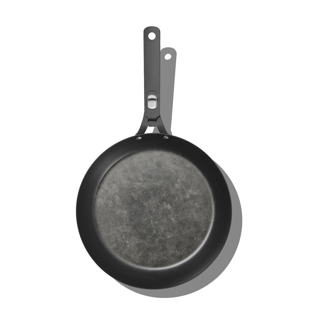 Outdoor 12-inch Carbon Steel Pan with Removable Handle Y2