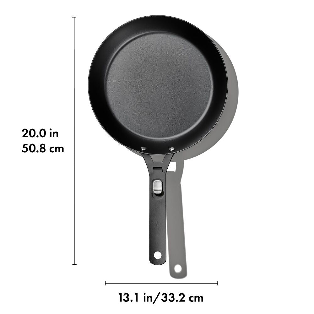 Outdoor 12-inch Carbon Steel Pan with Removable Handle Y2