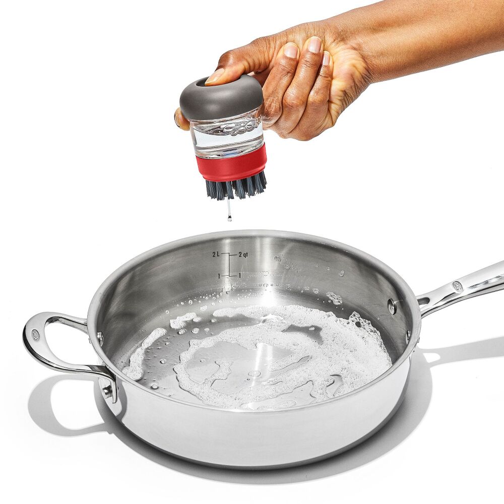 Outdoor Soap Dispensing Dish Brush with Storage Case V2