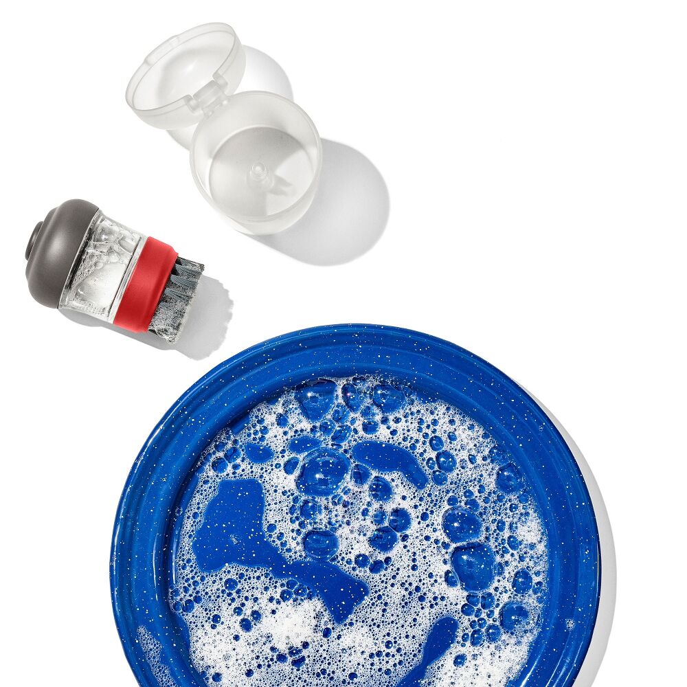 Outdoor Soap Dispensing Dish Brush with Storage Case V2