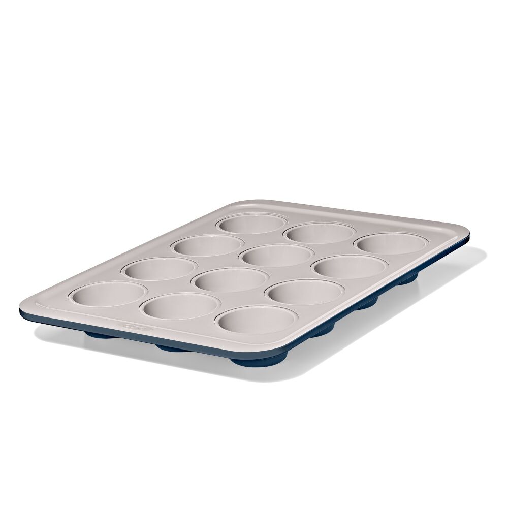 Non-Stick Pro Ceramic Coated Metal Bakeware 12 Cup Muffin Pan D8