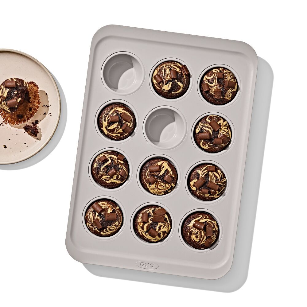 Non-Stick Pro Ceramic Coated Metal Bakeware 12 Cup Muffin Pan D8