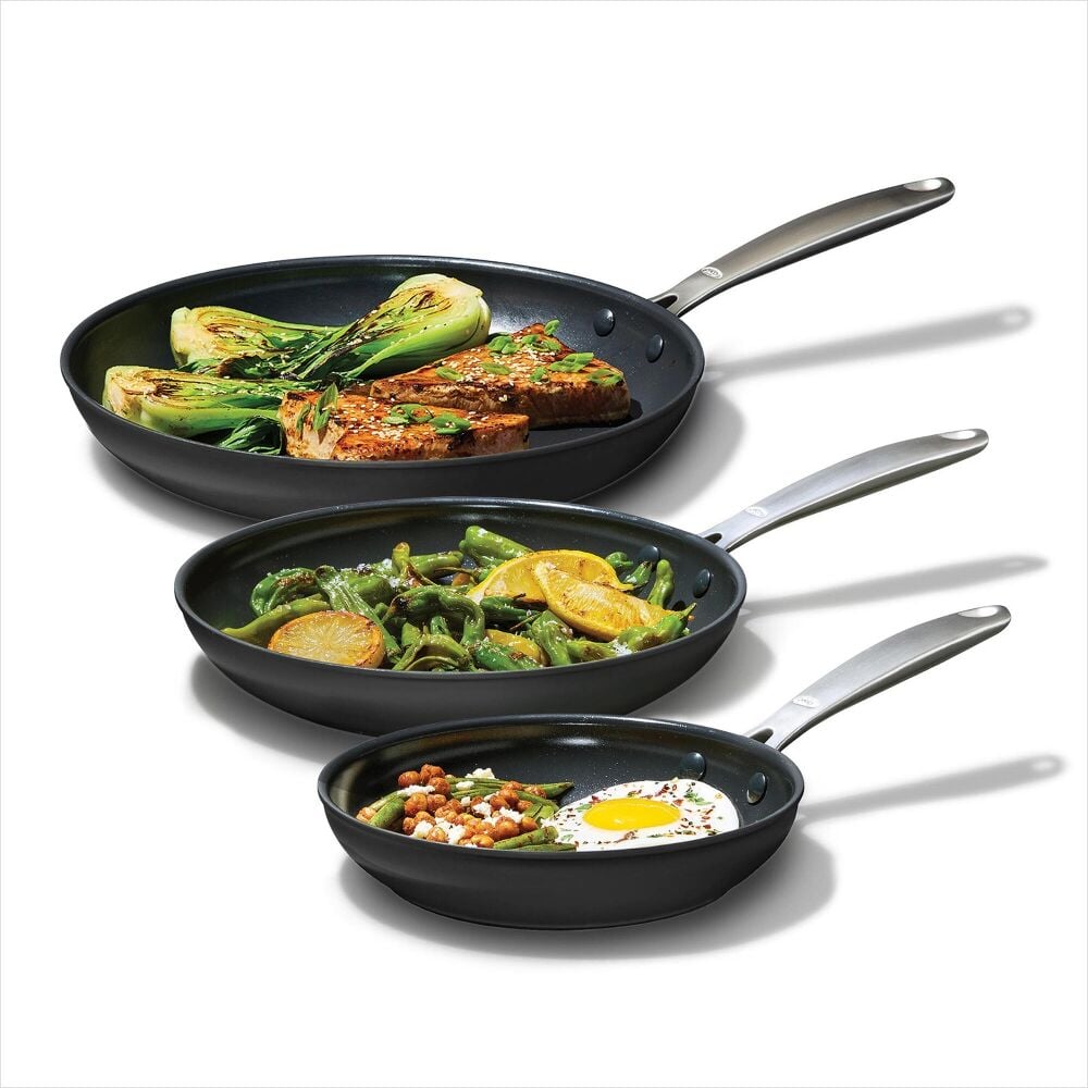 Enhanced Non-Stick 3-Piece Frypan Set — Black Y4