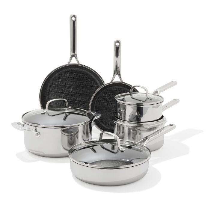 Trident Hybrid Non-Stick Stainless Steel 10-Piece Set L8