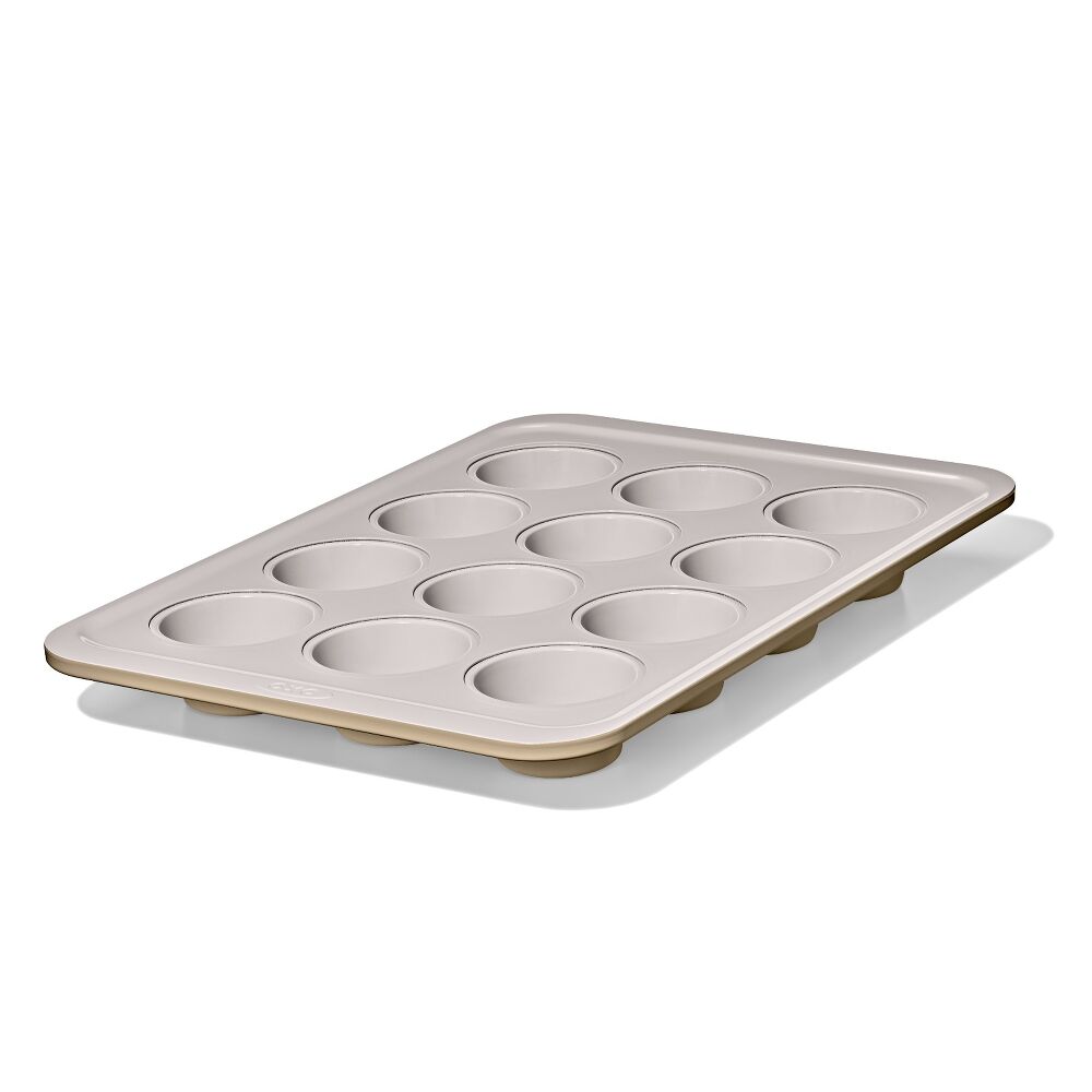 Non-Stick Pro Ceramic Coated Metal Bakeware 12 Cup Muffin Pan D8