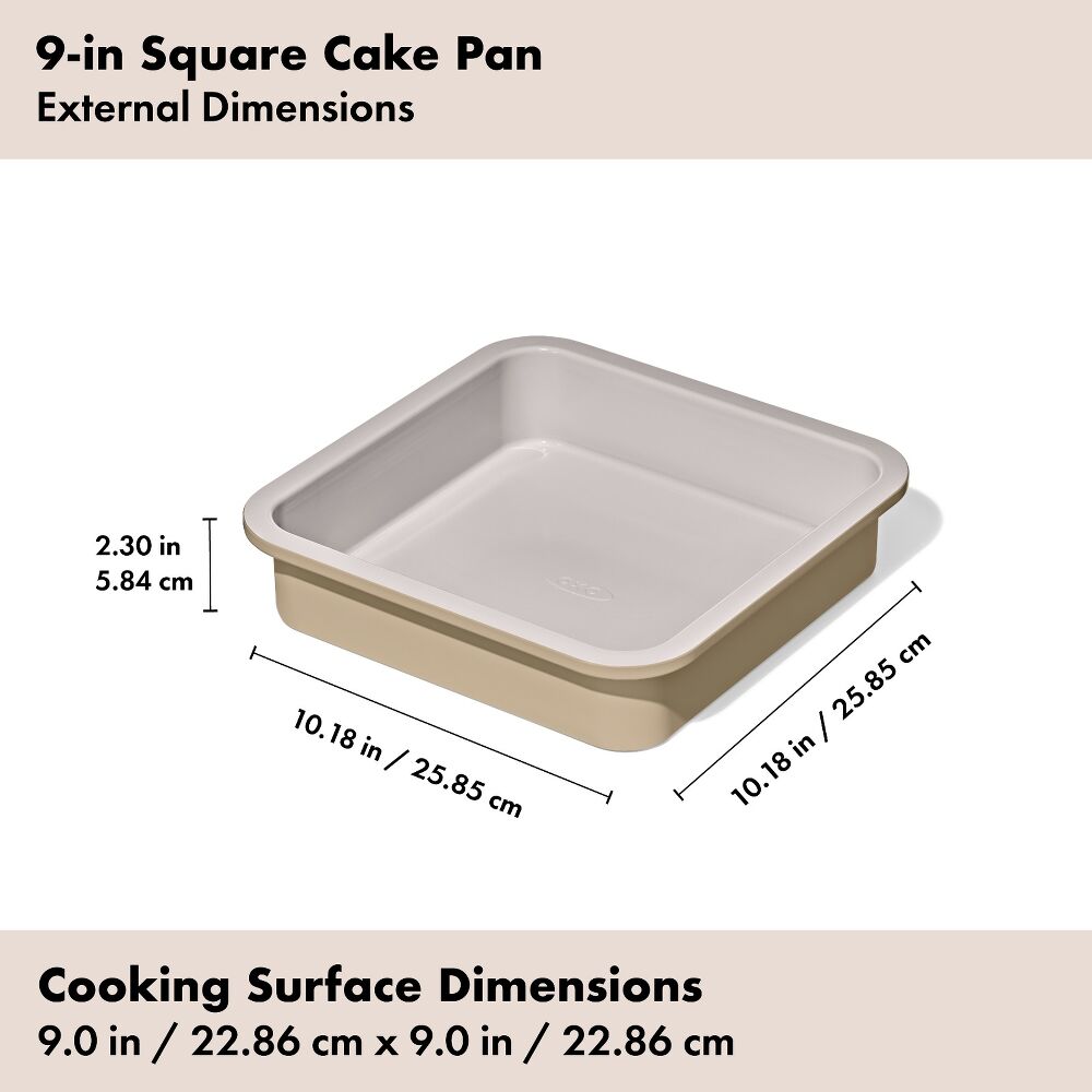Non-Stick Pro Ceramic Coated Metal Bakeware 9” Square Cake Pan Q4