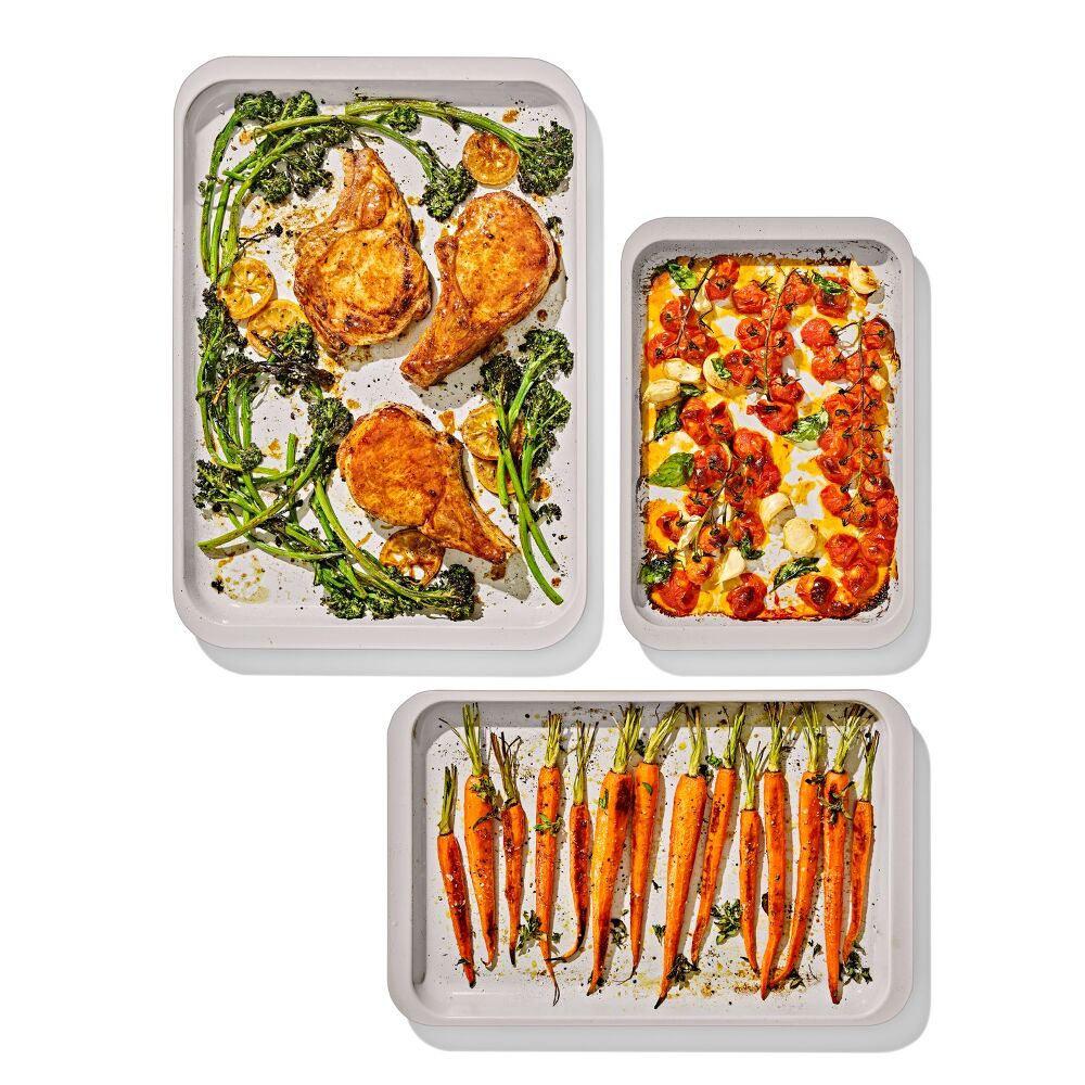 Non-Stick Pro Ceramic Coated Metal Bakeware 3 Pc Set Q2
