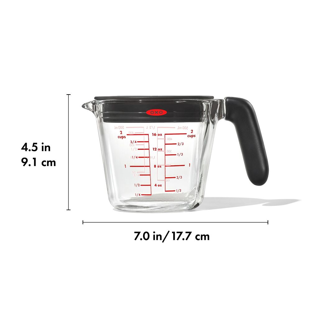 2 Cup Glass Measuring Cup with Lid M1