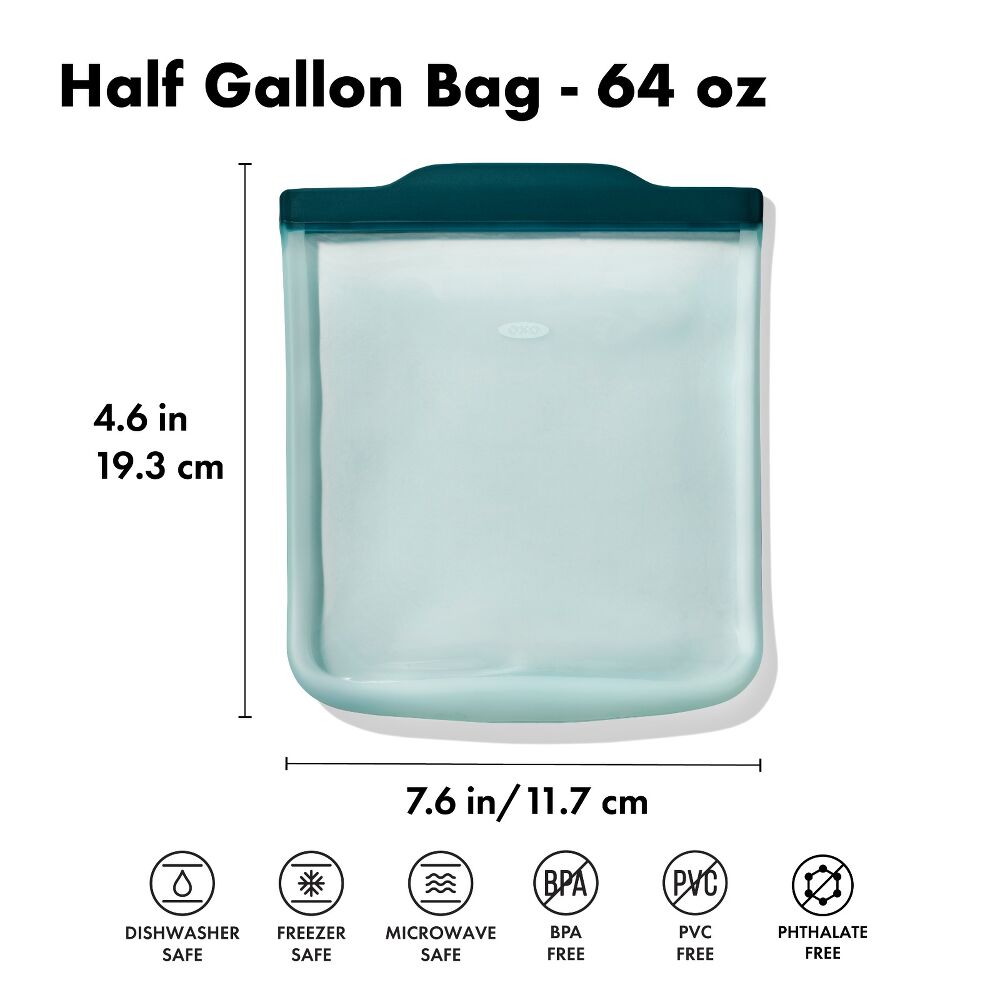 Silicone Reusable Bag - Half Gallon Bag (64 oz) - Lagoon G9