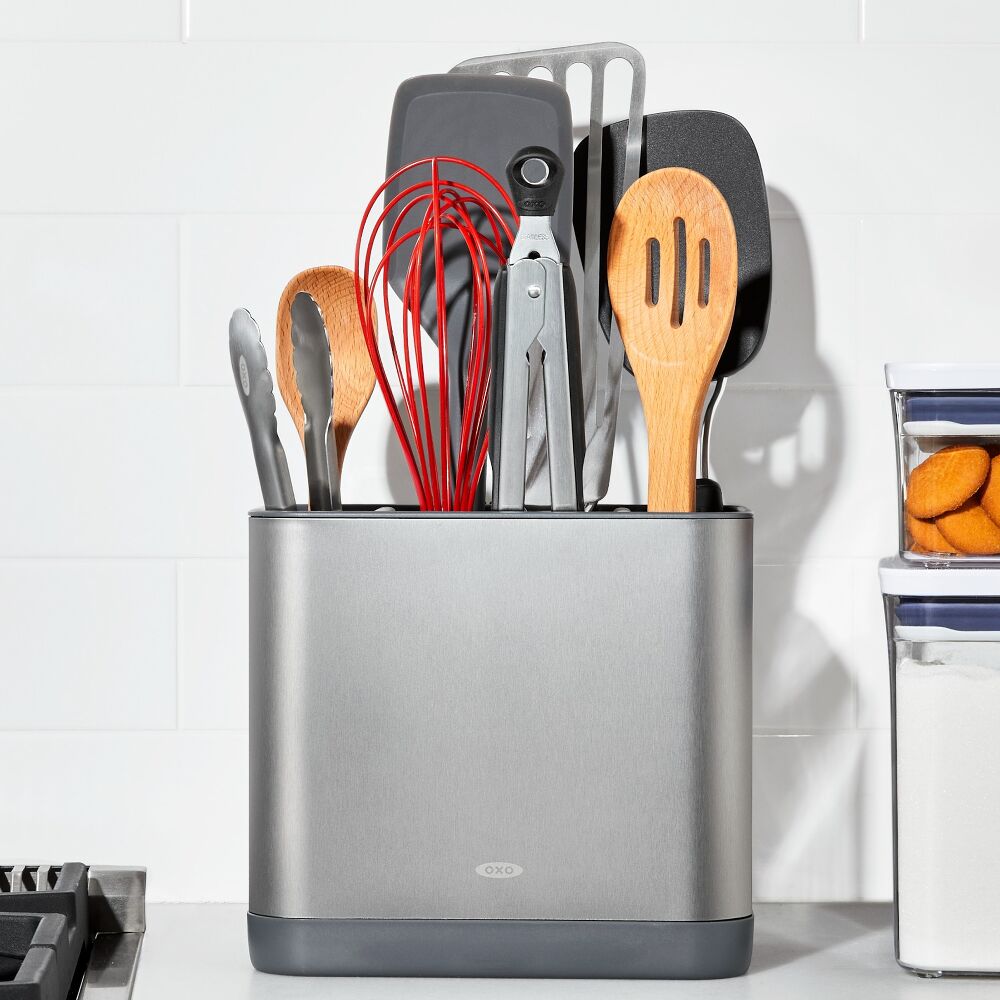 Adjustable Stainless Steel Utensil Holder - Large L4