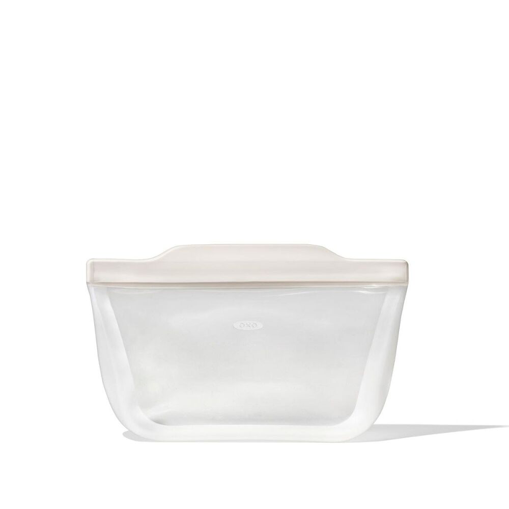 Silicone Reusable Bag - Stand-Up Quart (32 oz) - Oat P2