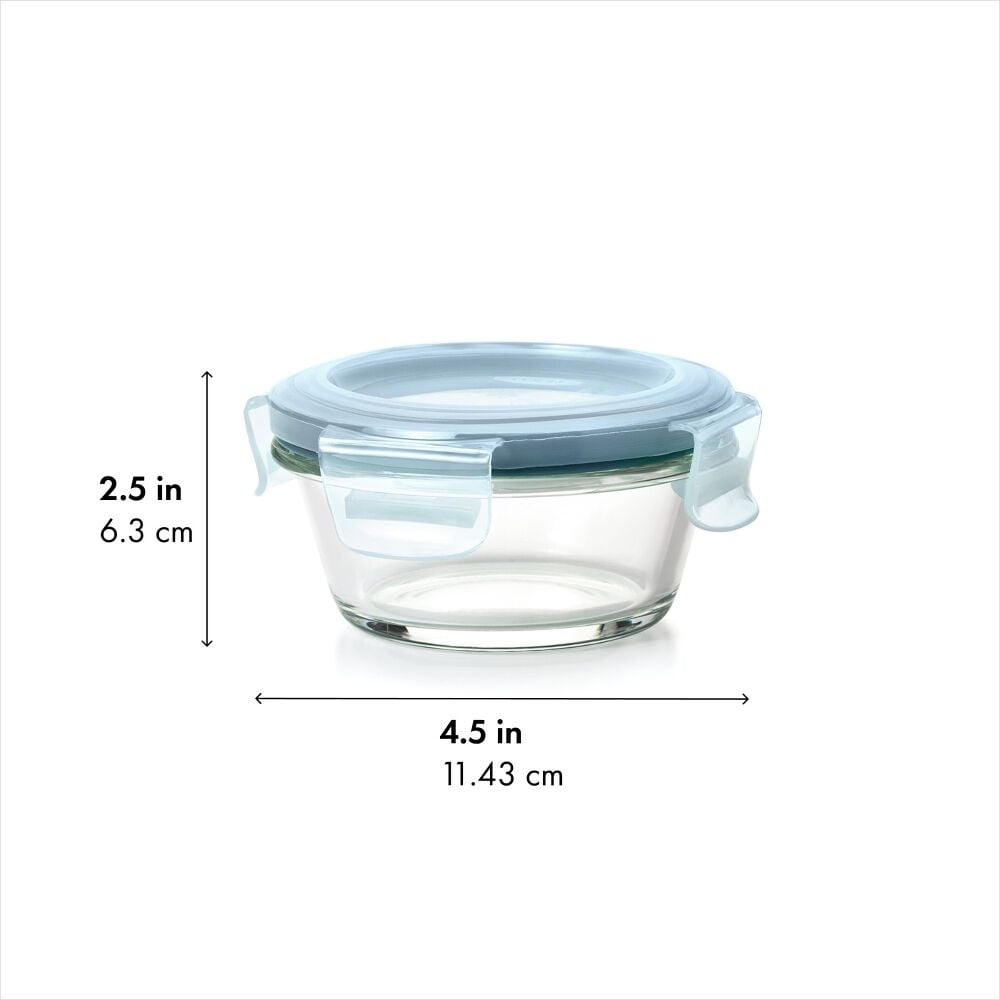 Smart Seal 1-Cup Glass Round Container - Arctic Blue P3