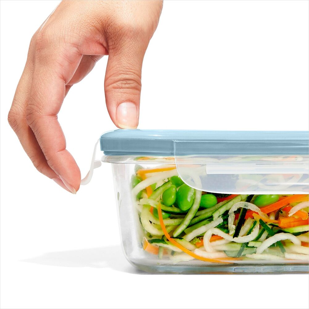 Smart Seal 1.6-Cup Glass Rectangle Container - Arctic Blue P8