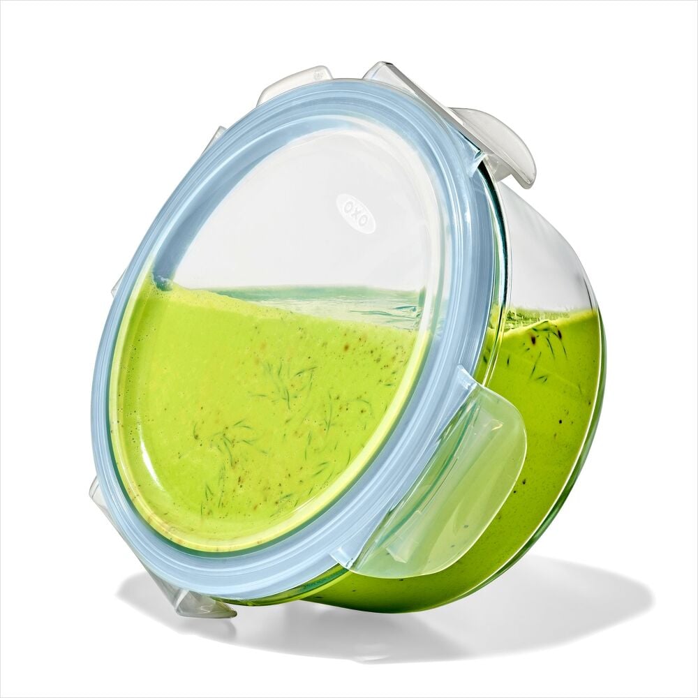 Smart Seal 1-Cup Glass Round Container - Arctic Blue P3