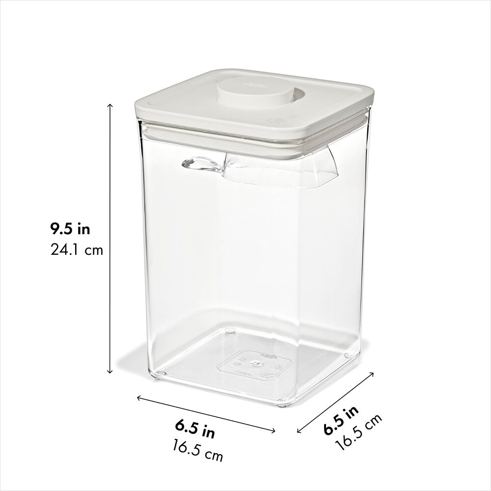 OXO Pet POP Container with Scoop — Big Square Medium — 4.4 Qt/4.2 L T3
