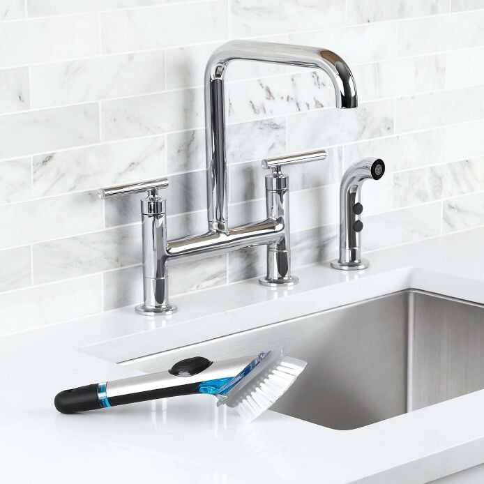 Steel Soap Dispensing Dish Brush E7