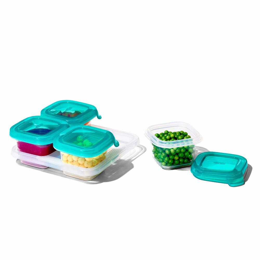 4 oz Baby Blocks™ Silicone Freezer Storage Containers - Tot Teal O1
