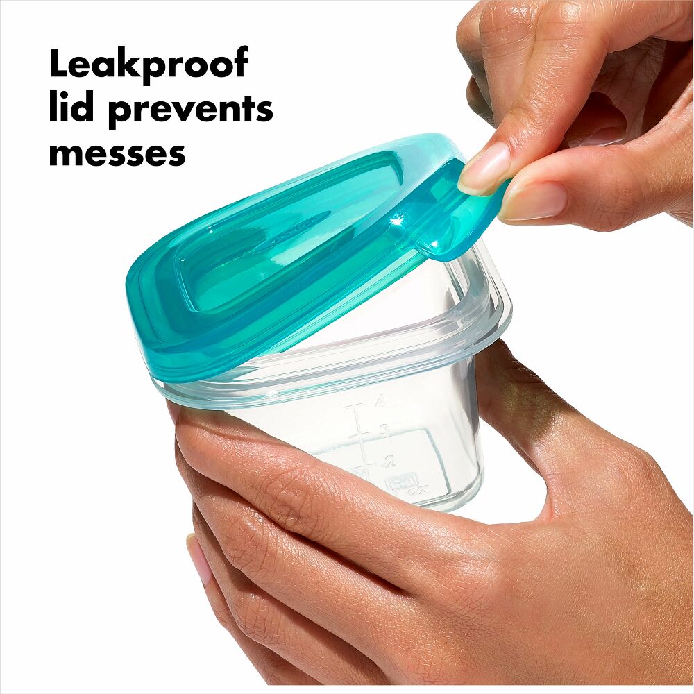 4 oz Baby Blocks™ Silicone Freezer Storage Containers - Tot Teal O1