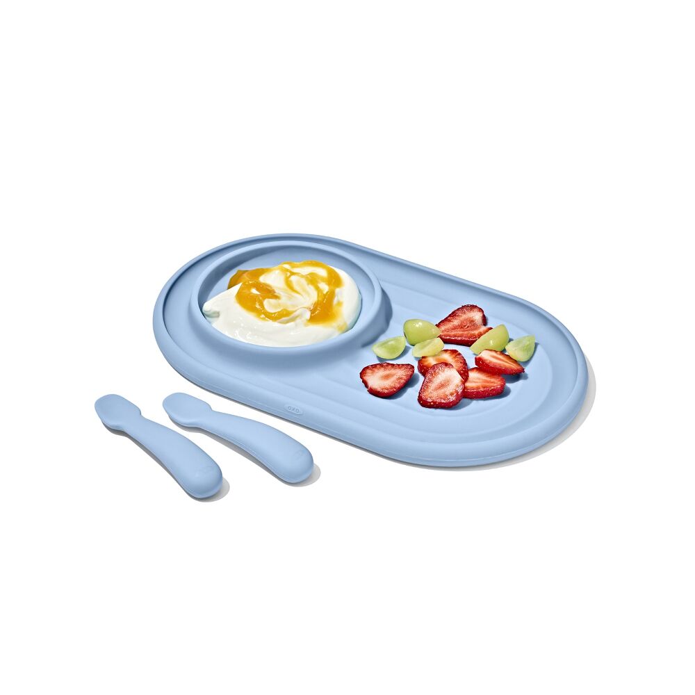Textured Suction Plate & Spoons Set – 3-Piece E2