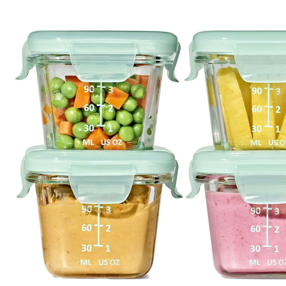 Glass Baby Blocks Food Storage Containers (4 oz) - Opal D9