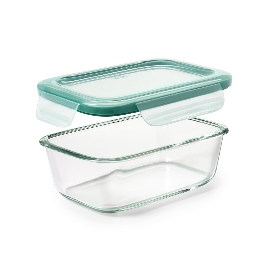 Smart Seal 3.5 Cup Glass Rectangle Container - Teal K7