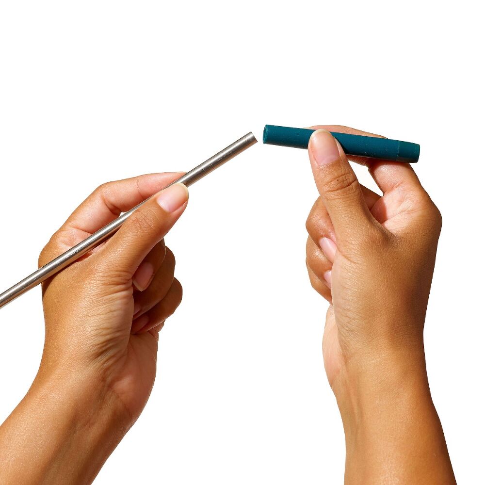 4-Piece Reusable Straw and Brush Set with Case D1