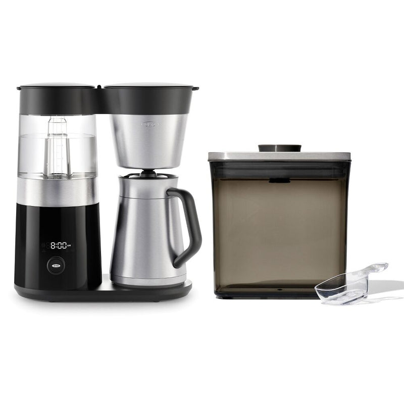 9-Cup Coffee Maker & Steel Coffee POP Container (1.7 Qt) with Scoop Bundle Y3