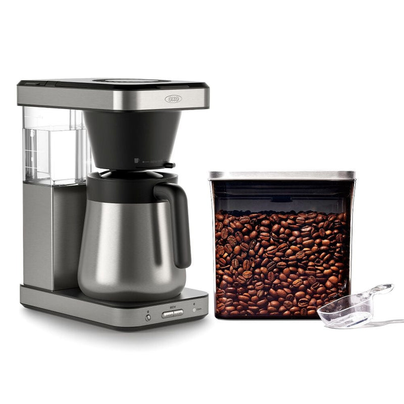 8-Cup Coffee Maker & Steel Coffee POP Container (1.7 Qt) with Scoop Bundle I2