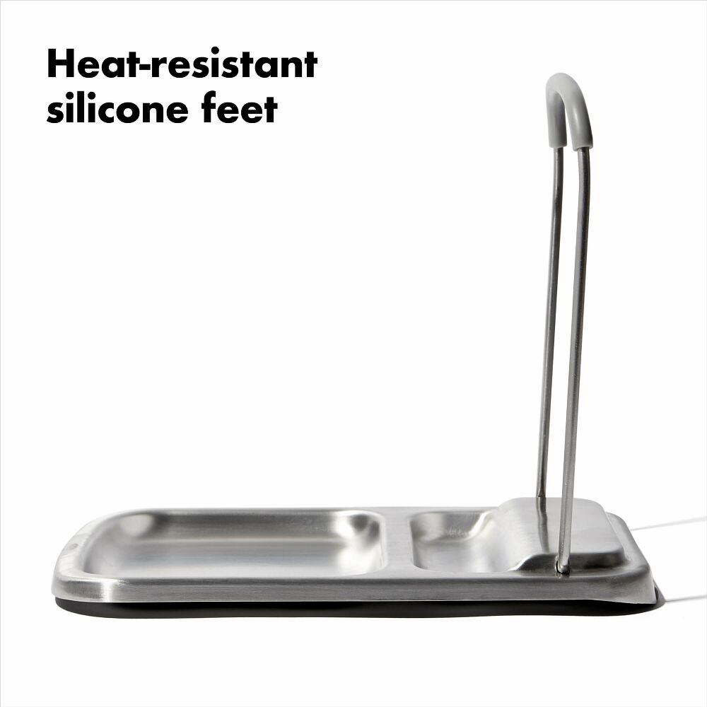 Stainless Steel Spoon Rest with Lid Holder D4